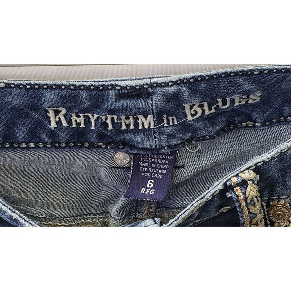 Rhythm in Blues ~ Women's Jeans ~ Embellished ~ Sz 6R - Picture 5 of 10